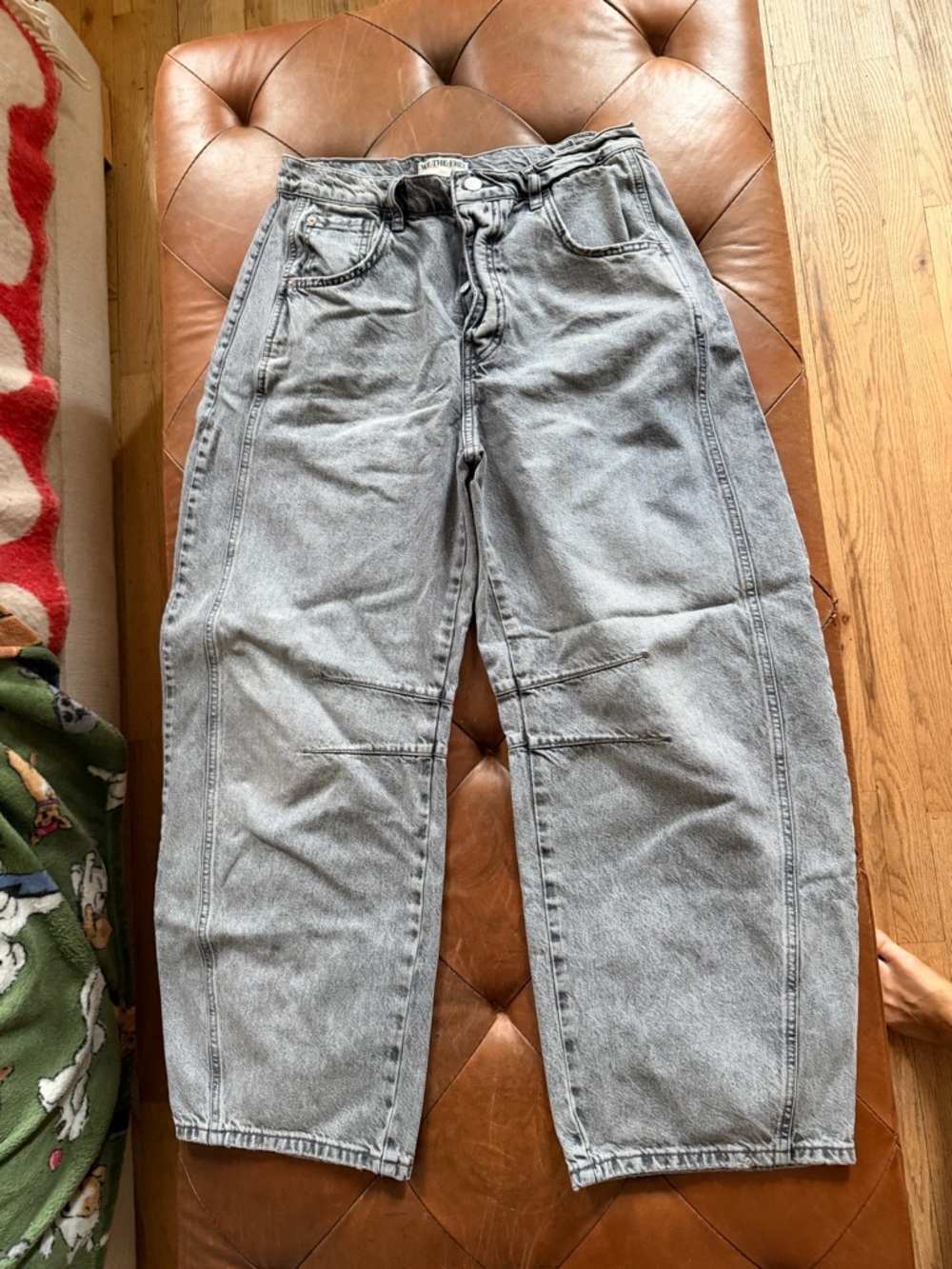Free People barrel leg grey jeans